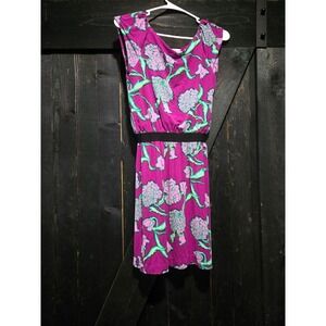 Lilly Pulitzer Laney Pocket Full Of Posies Hollyhock Dress Purple Floral Sz Sm